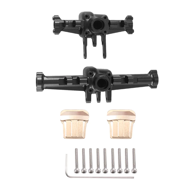 

2Pcs Metal Front And Rear Axle Housing With Brass Axle Cover For Traxxas TRX4M 1/18 RC Crawler Car Upgrade Parts