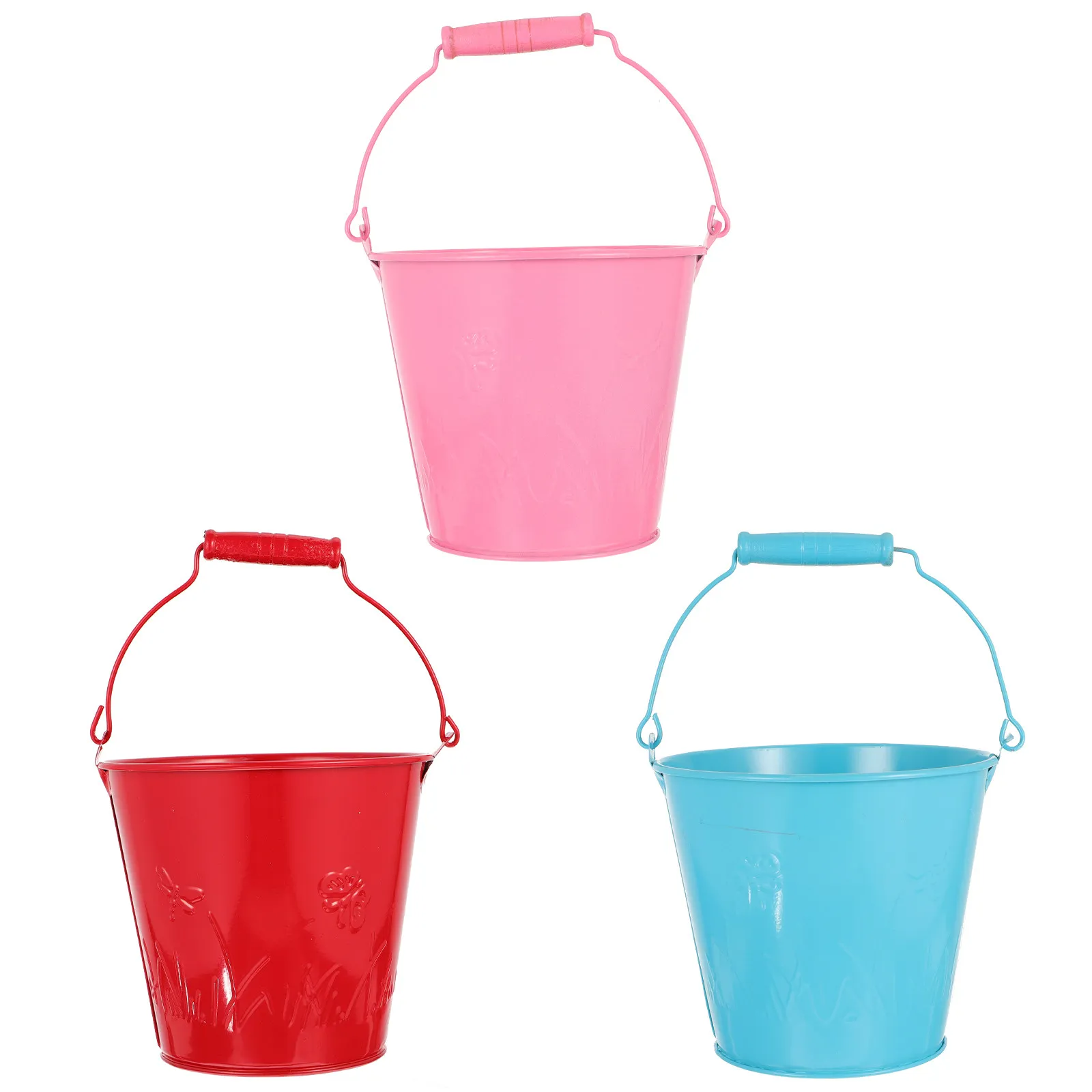 3Pcs Stainless Steel Storage Bucket Thickened Barrel Sturdy Handle for Ice Beer Wine Snacks Bar Ktv Home Restaurant Party Buffet