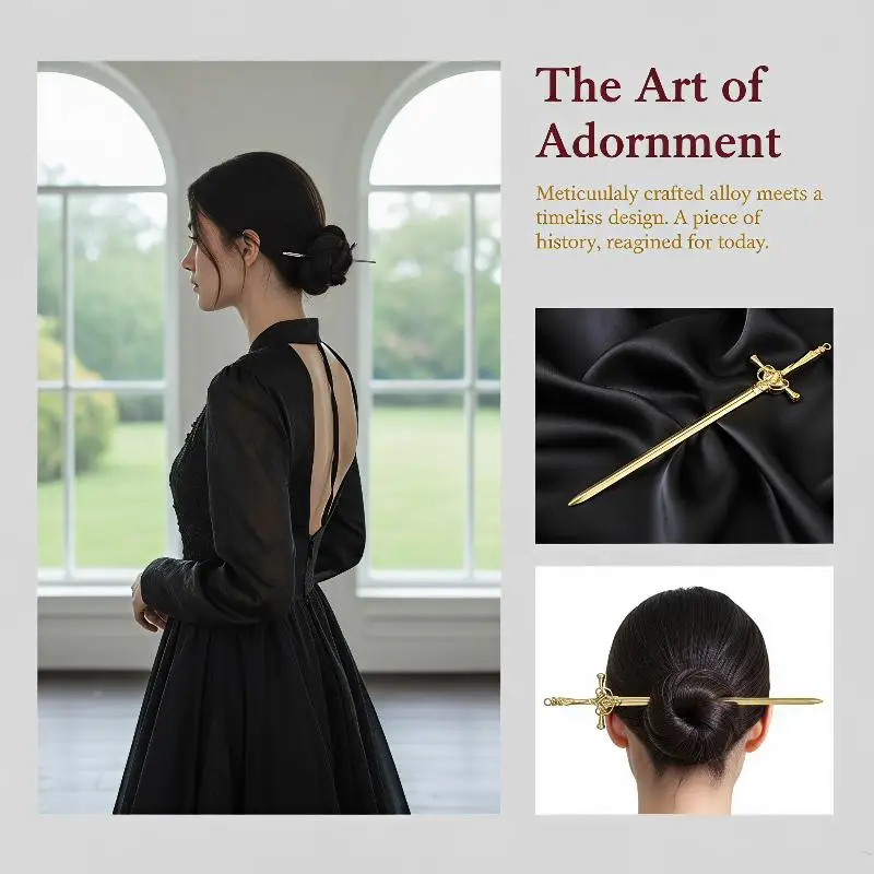 DIY Kreative Haarnadel im chinesischen Stil, Haargabel, Punk-Trendy Haaraccessoires für Frauen – Detail 4