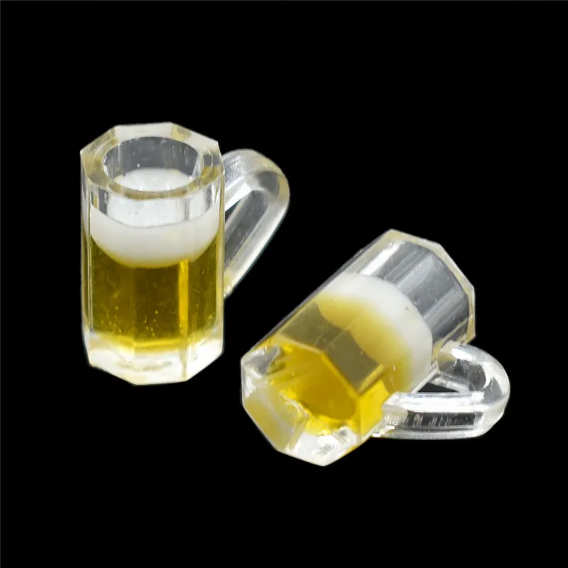 Miniature Beer Glass Resin Small Cups, Dollhouse Model, Modern Home Room, Table Decoration Supplies, 1PCS