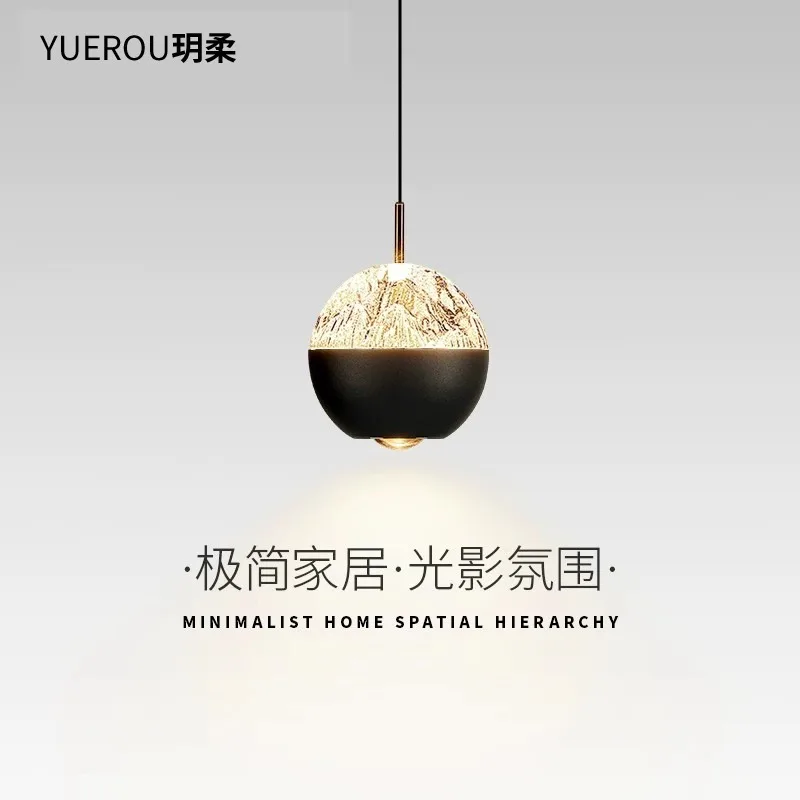 

Italian minimalist bedroom bedside small chandelier advanced light luxury decoration atmosphere liftable entrance bar chandelier