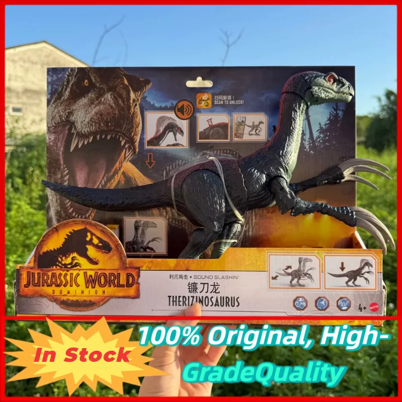 

Игрушка Mattel Jurassic World Dominion Movie Edition с звуковыми эффектами, модель динозавра-теризинозавра с когтями, подарок для мальчиков, GWD65