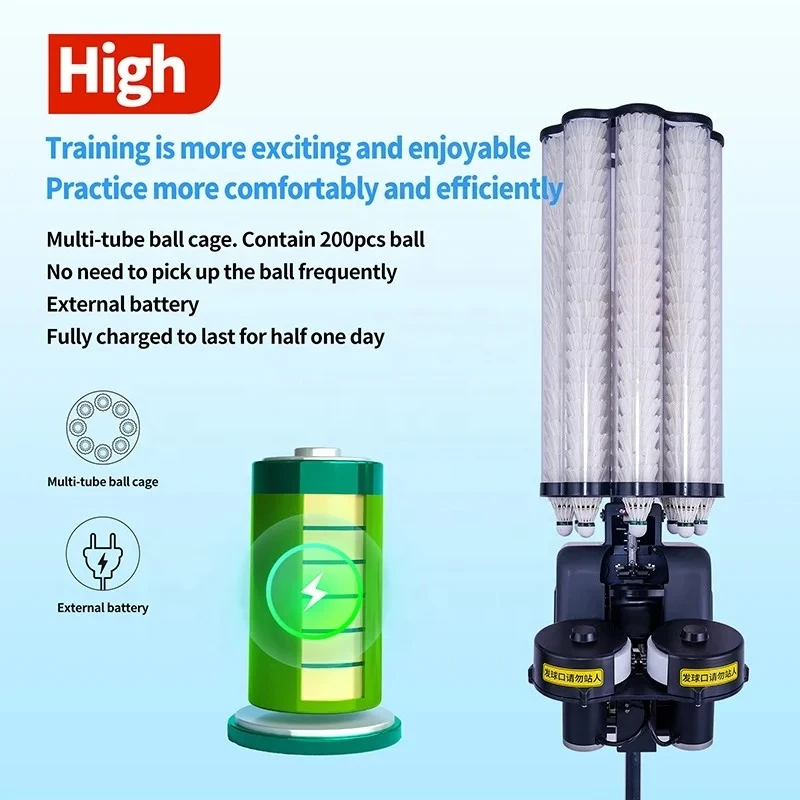 to Stock Automatic SIBOASI Practice Shuttlecock Feeder Serve Badminton Training Machine