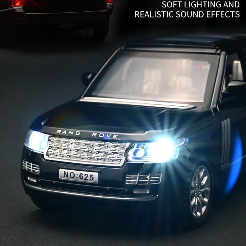 Modellino Auto Range Rover in Scala 1:32, Alta Simulazione, in Lega Pressofusa, con Suoni e Luci, Funzione Pull-Back, Regalo per Ragazzi
