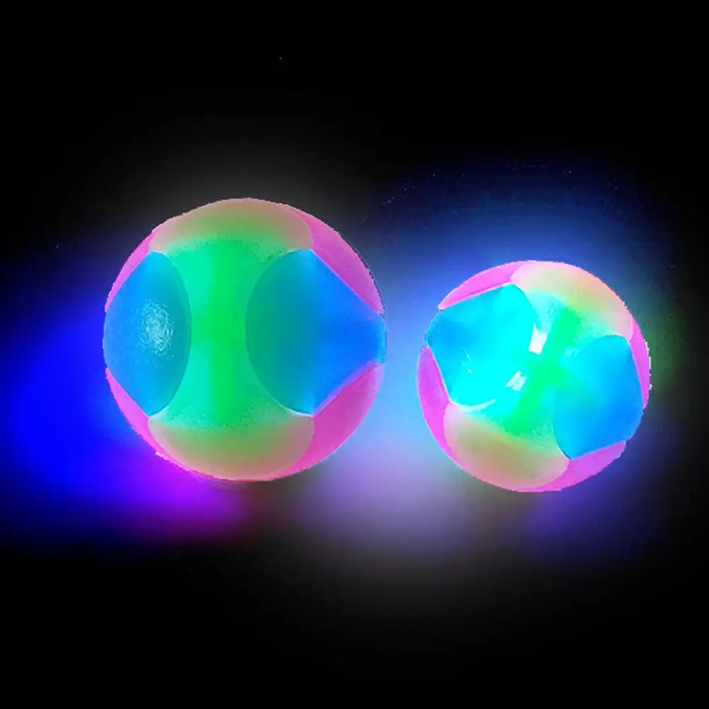 Pet Light Up Toy Ball Glowing LED Puppy Flashing Elastic Ball Toy Color Light TPR Ball Interactive Toys For Cats Small Dogs D8T4