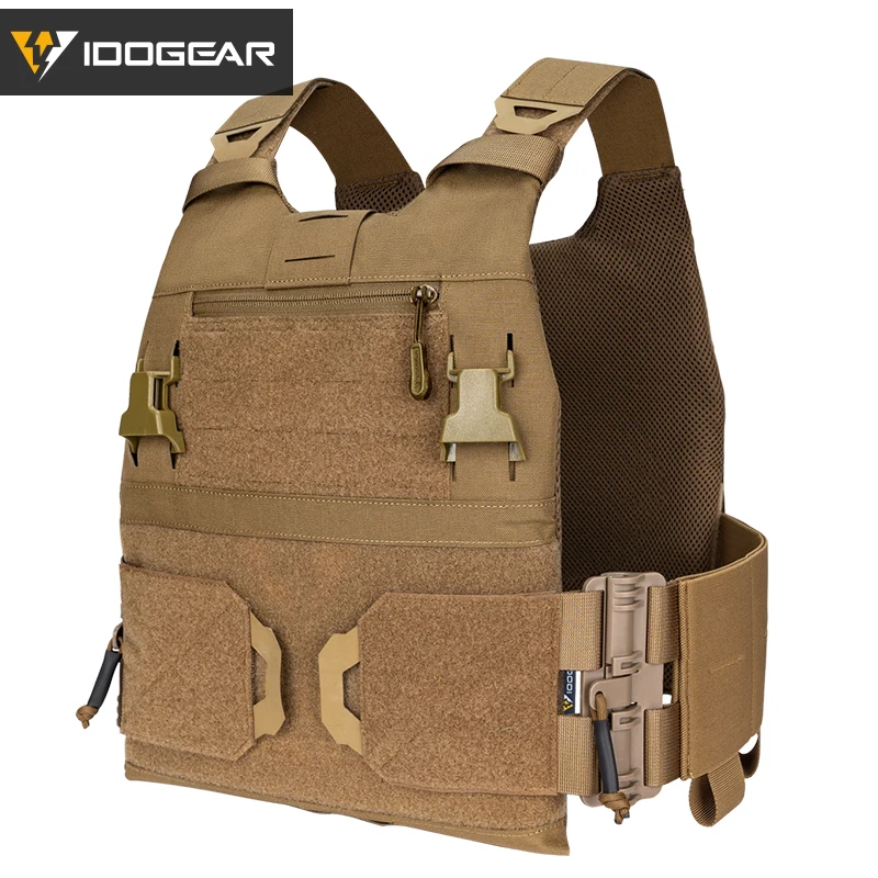 IDOGEAR Tactical FCSK 3.0EX Plate Carrier MOLLE Lightweight Vest The Slickster With inner Plates Low visibility Vest 3320