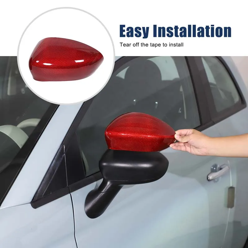 Untuk Fiat 500 2010-2025 Pintu Samping Mobil Rea Rview Penutup Kaca Spion Samping Aksesori Modifikasi Eksterior Mobil Serat Karbon