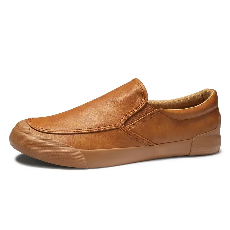 Sapatos de couro casual masculino, roupa formal, trabalho, dirigindo, versátil, esportivo, preto, de sola macia, verão