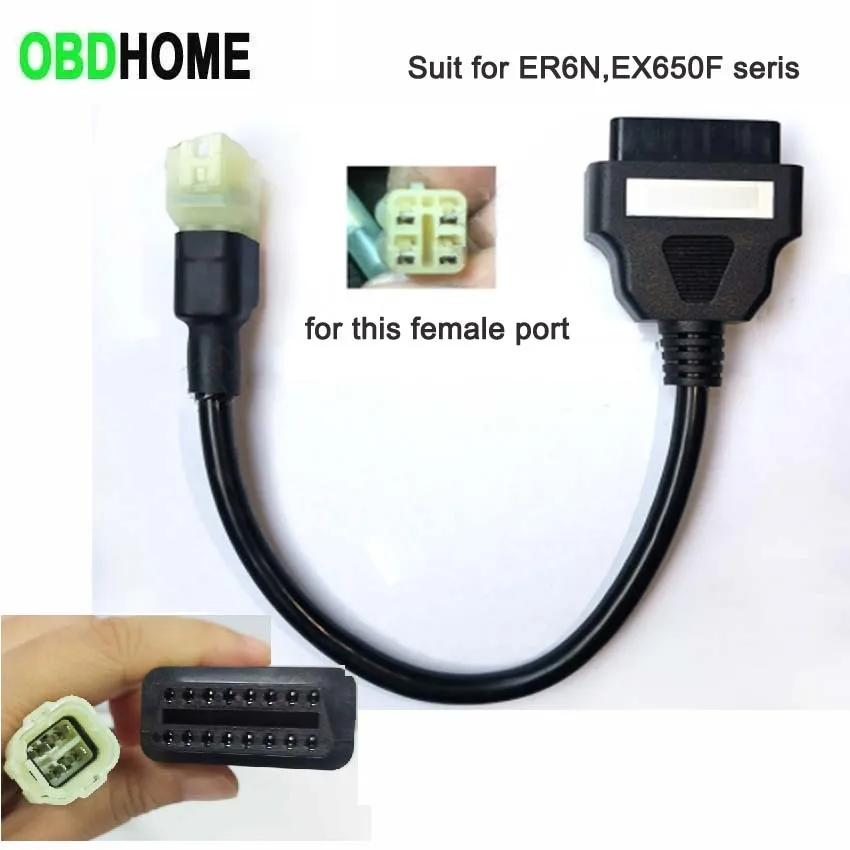 OBD オートバイケーブル Kawasaki 4Pin から OBD2 16 ピンアダプター