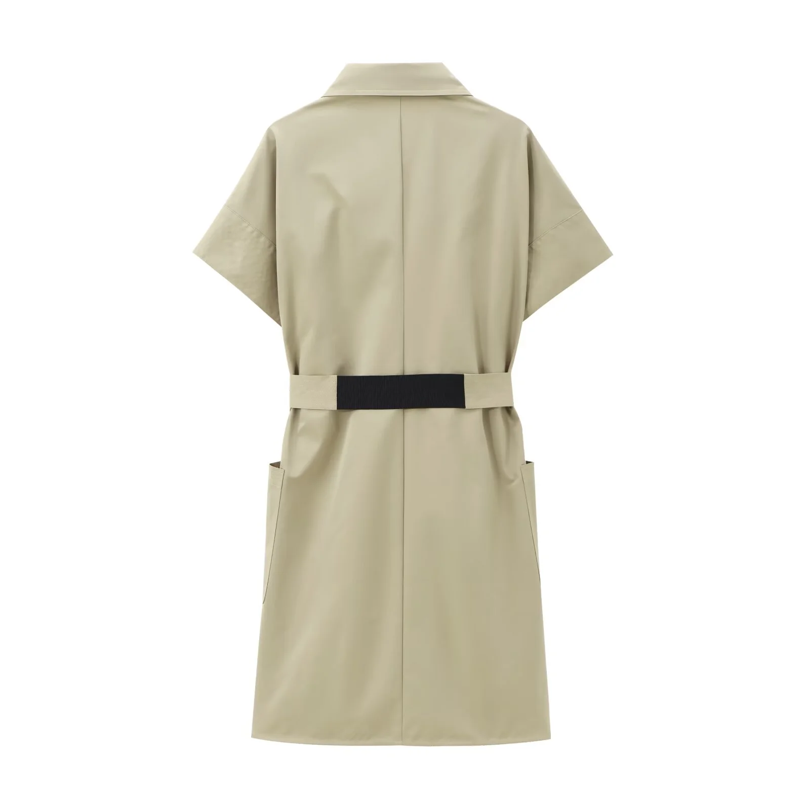 فستان قميص نسائي بأكمام قصيرة مع حزام ، على الطراز الأوروبي والأمريكية ، ملابس مزاجية عصرية ، جديد ، خريف #2