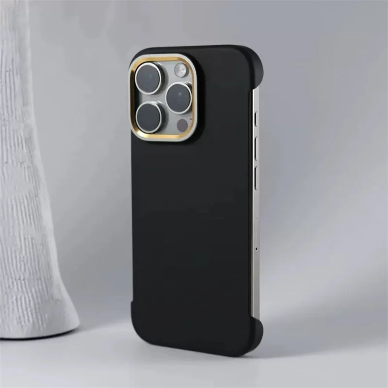 Ultra Thin Desert Gold Magnetic Case For iPhone 13 14 15 16 Pro Max Plus For Magsafe Wireless Charging Frameless PC Hard Cover