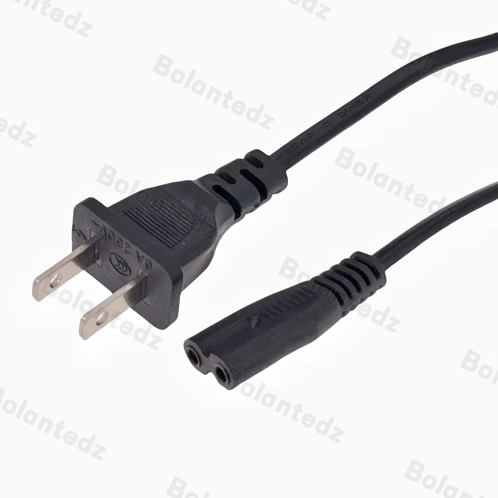 Bolantedz 0.5M 1.64ft-Prong Pin AC EU/US Power Cable High Quality Wire Conductor Power Cord For Desktop Laptop