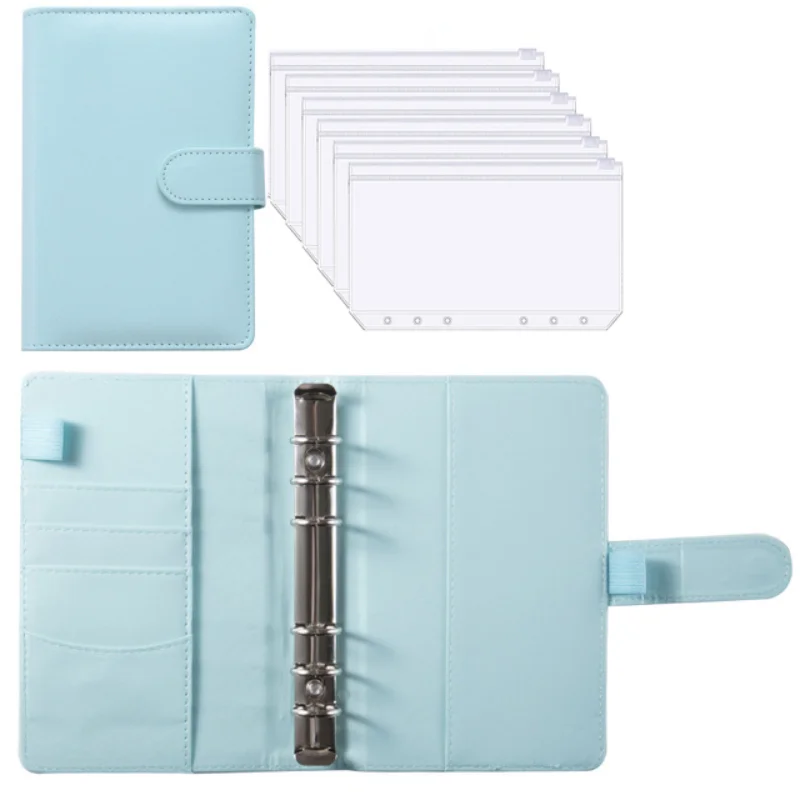 Imagem -06 - Presentes a6 pu Leather Orçamento Binder Notebook Caixa Envelopes Sistema Conjunto com Binder Bolsos para Dinheiro Orçamento Saving Bill Organizer