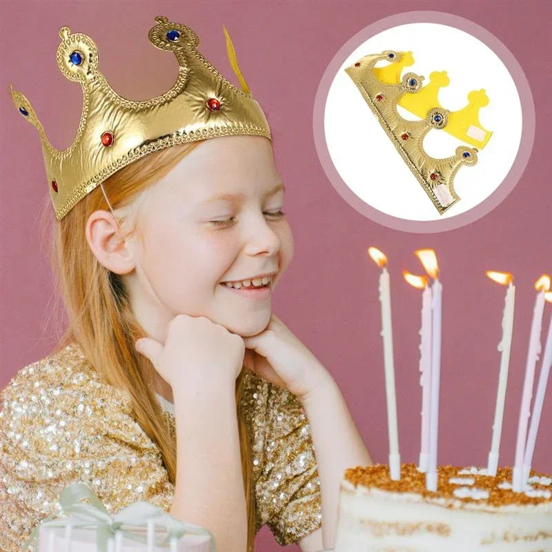 Sombrero de corona de cumpleaños, Tiara de Reina y Rey, accesorios de decoración de feliz cumpleaños, sombrero de fiesta para niños y adultos, 1 ud.