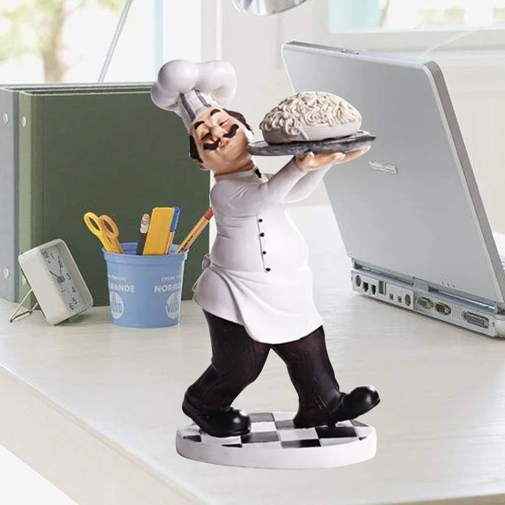 

Resin Wine Cabinet Decor Ornament Cook Figure Statue For Home Office Table Shelf Bakery Hotel Indoor Outdoor Decoration