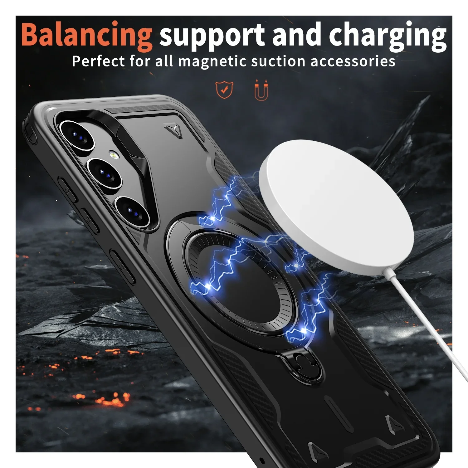Shockproof Armor Ring Cover Case for Samsung Galaxy S25 FE A17 5G S24 Ultra S22 S23 Plus A16 A15 A55 A35 A56 A36 Xcover 7 Pro