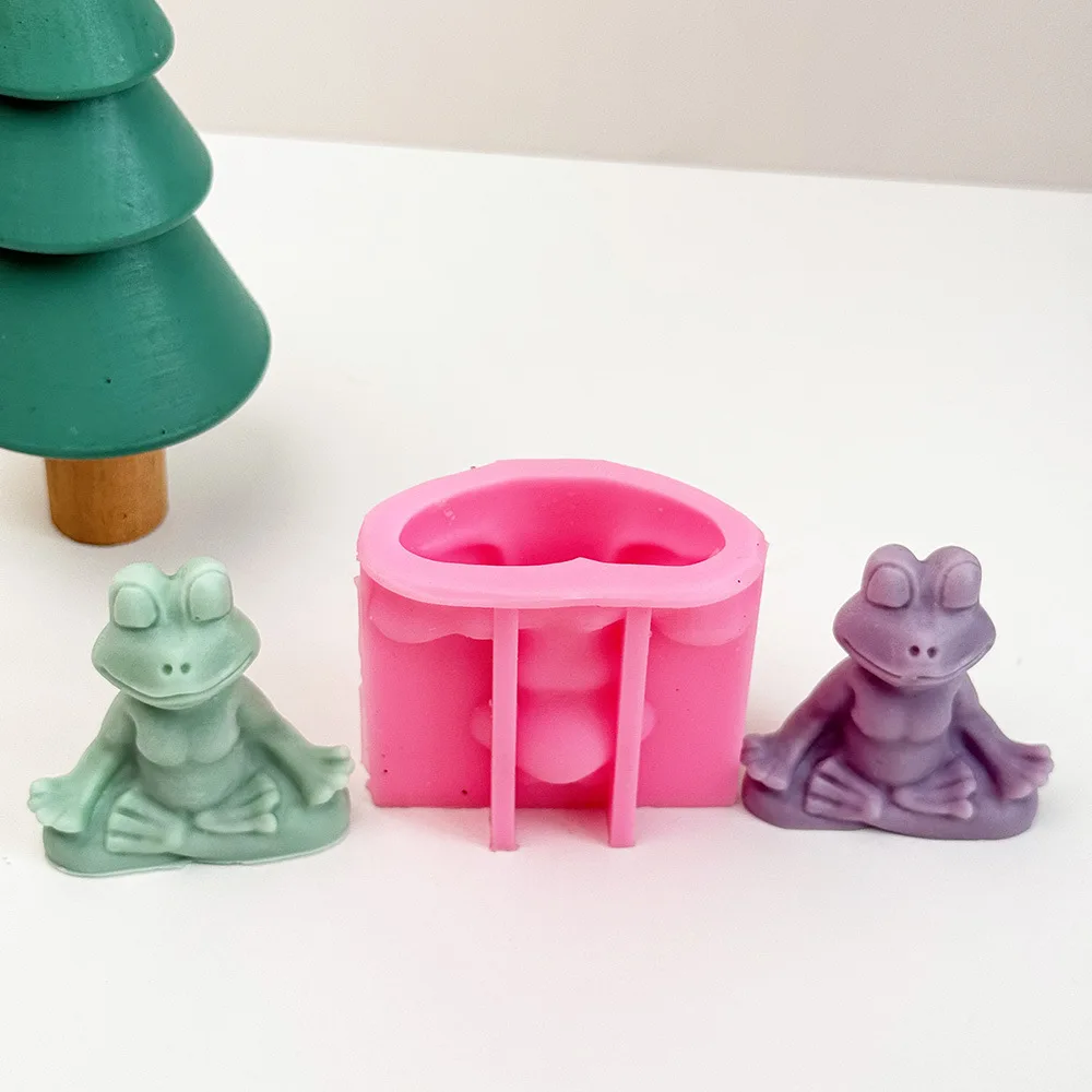 Meditation Frosch Kerze Silikon Formen DIY handgemachte Aroma Yoga Ornament Gips Gips Form Handwerk Kunst Tier Gießen Harz Form