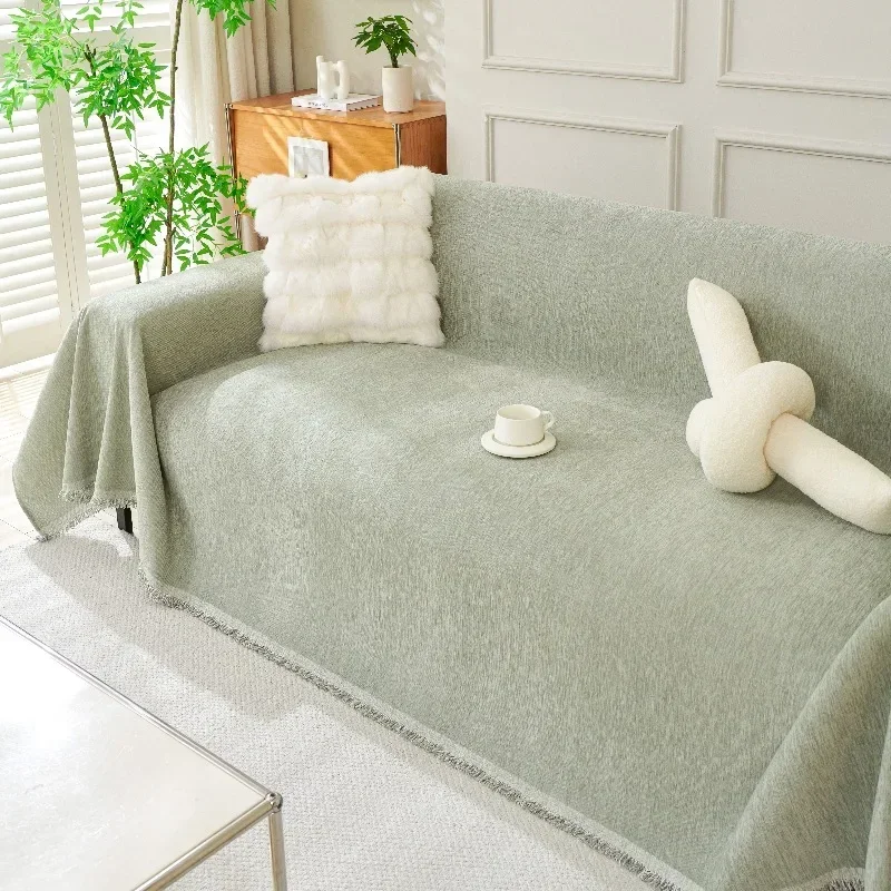 yesChenille Sofa Cover Full Coverage Universal Sofa Towel One Piece Design Four Seasons Durable Home Textile