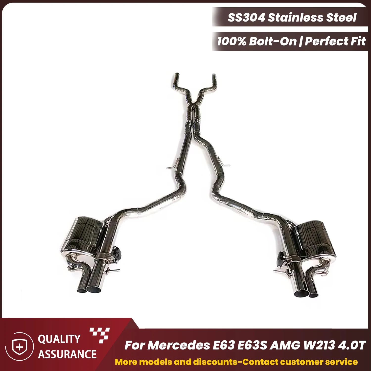 

ECCF SUS304 Stainless Steel Catback Performance Exhaust for Mercedes E63 E63S AMG W213 4.0T 2016-2023