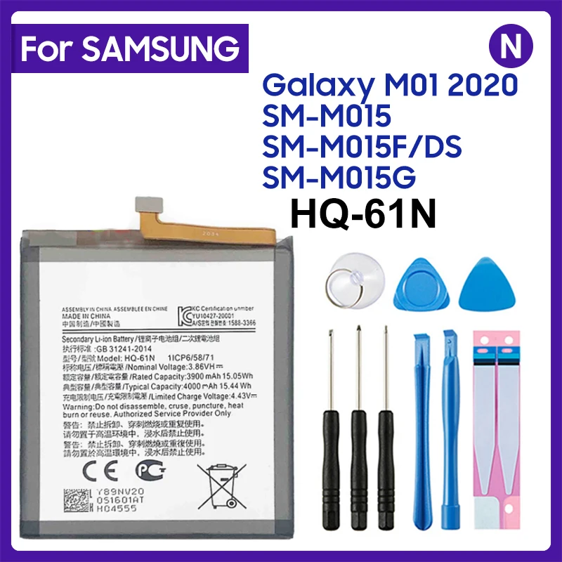 For Samsung HQ-61N 4000mAh Replacement Battery For Samsung Galaxy M01 2020 SM-M015 SM-M015F/DS SM-M015G Batteries+Tools