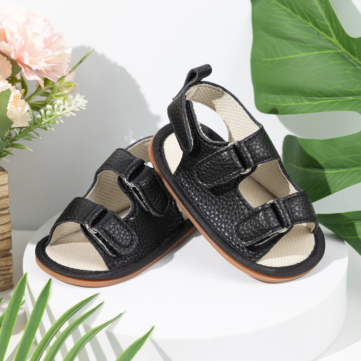 KIDSUN-Sandalias planas de suela suave para bebé, niño y niña, zapatos de vestir infantiles, sandalias de playa de goma, zapatos de cuna para recién nacidos, primeros pasos