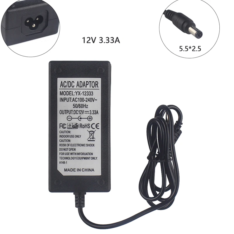 

12V 3.33A 5.5*2.5mm AC Adapter For Dell S2340M S2340MC S2440L S2440Lb S2740L S2340L S2240T 22'' 23'' 24'' LED LCD Monitor