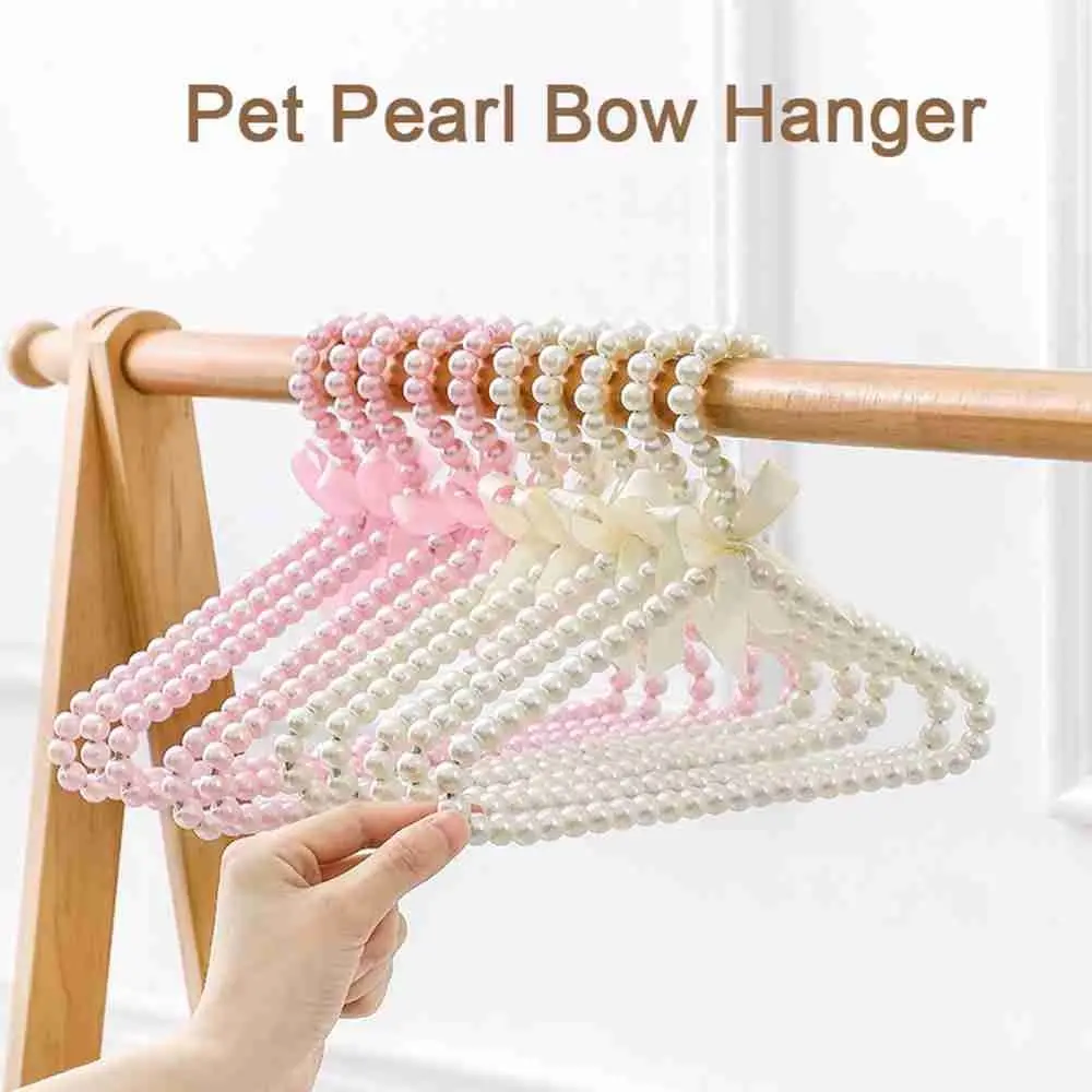 Plastic Dog Clothes Girl Heart Pearl Hanger Shelf Cat Clothes Pet Supplies Hanger Dog Accessories for Small Dogs Pet Supplies