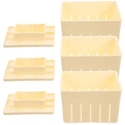 3 Sets Homemade Cheese Pressing Plate Tofu Film Dishwasher Safe Mould Making Mold Cheese Presser DIY Tofu Making Tool With Lid