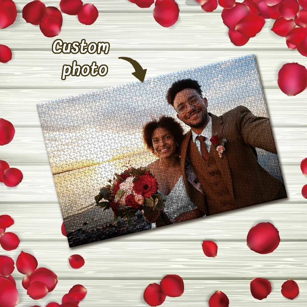 Personalized Wooden puzzle pieces that can upload photos on their own Couples, family creative gifts, souvenir puzzles view 4