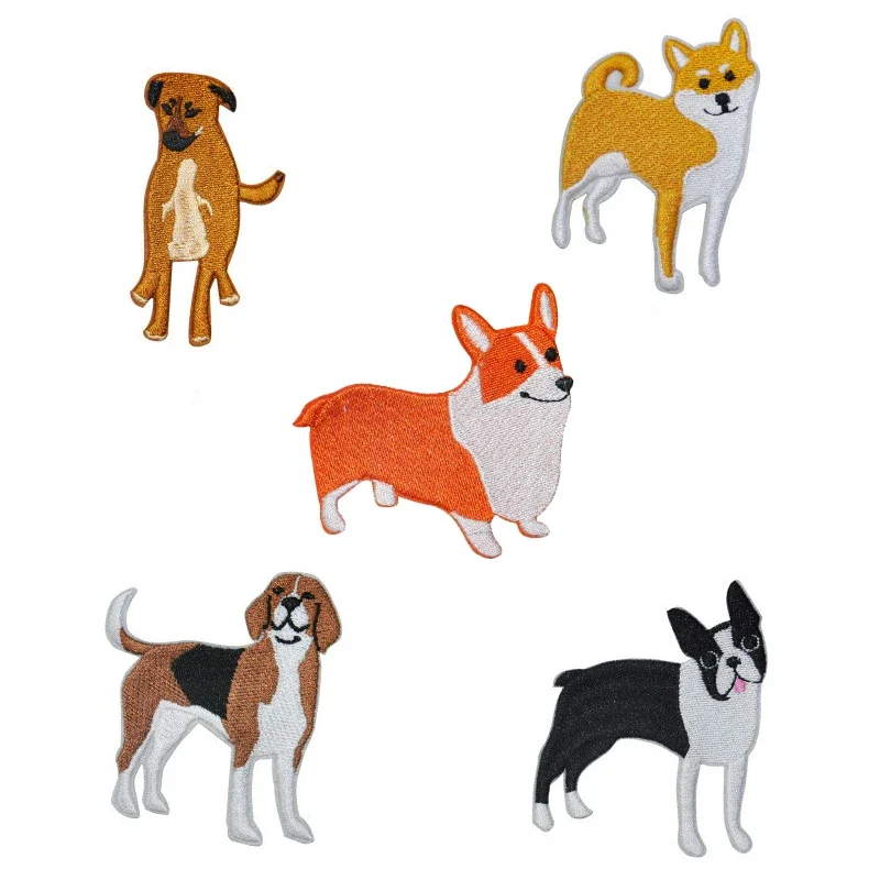 Puppy Chihuahua Shiba Dog Husky Patch For Baby\'s Clothing Backpack Decoration Small Applique Iron On Embroidery Patches Badge