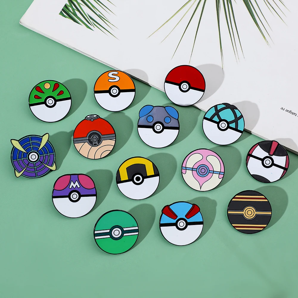 Pokemon Enamel Pin - Cartoon Brooch Poké Ball Great Ball Metal Badge for Backpack Clothing Jewelry Accessory Gift