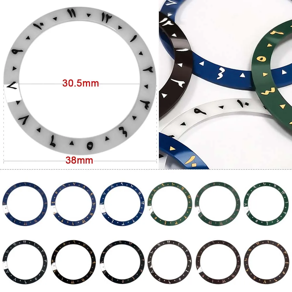 38/30.5mm Arabic Numerals Watch Bezel Insert Ceramic Ring Replacement Inserts Bezels Repair Part