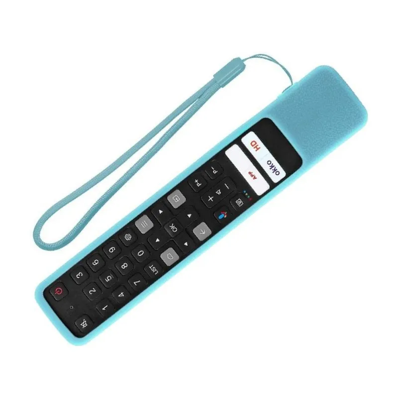 Silicone Remote Control Case For TCL RC901V Fluorescent Blue-A68E