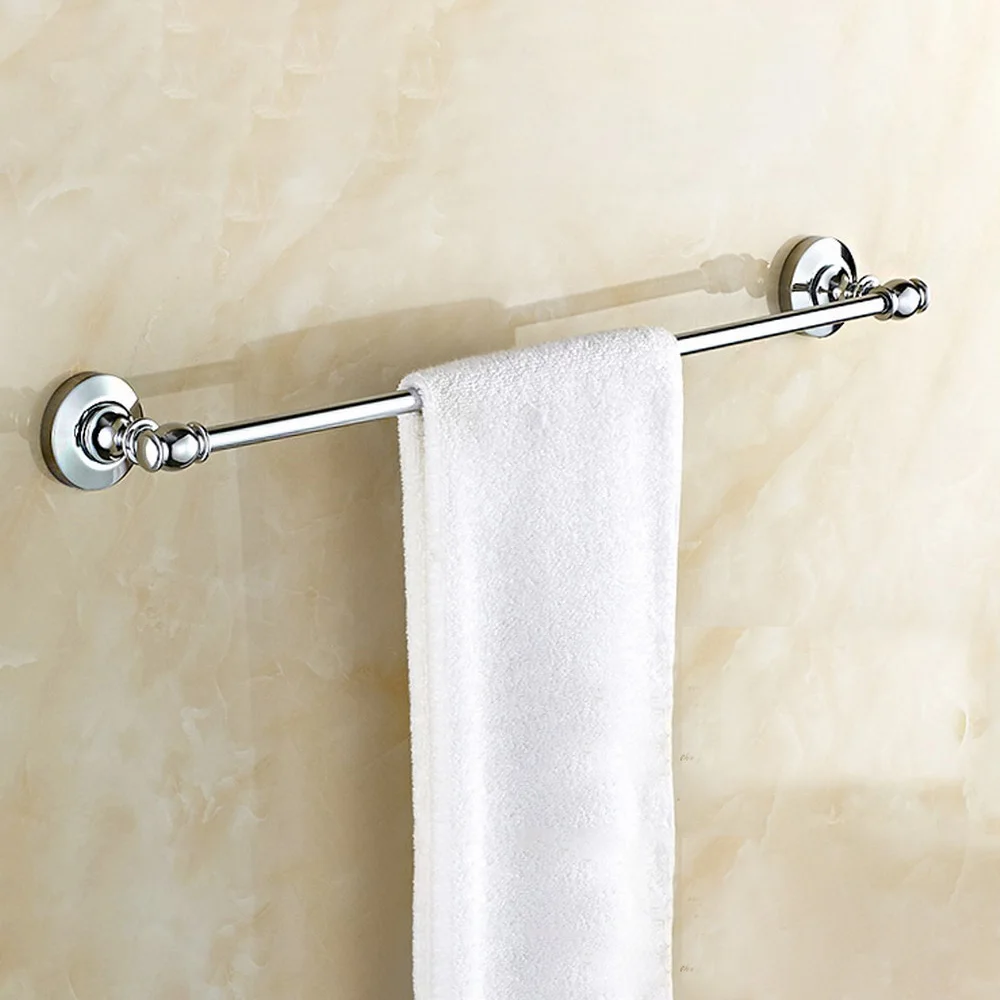 

Towel Bars Single Rail Polished Chrome Wall Shelf Towel Rack Hanger Bath Shelves Bathroom Accessories Towel Holder zba803