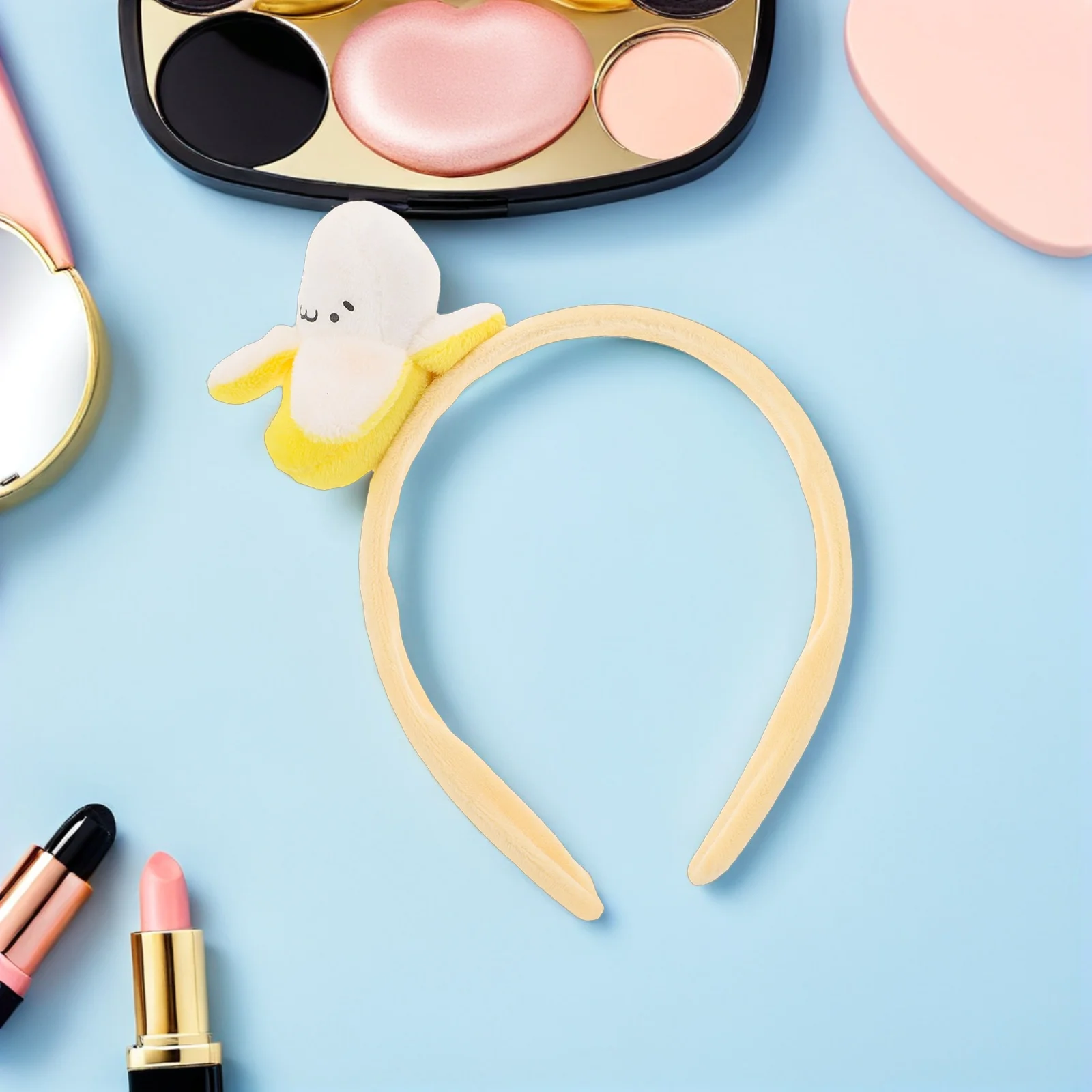 

4Pcs Banana Hair Hoop Fun Food-Themed Headband for Washing Face Makeup Routine Reusable Skincare Women Girls Hair