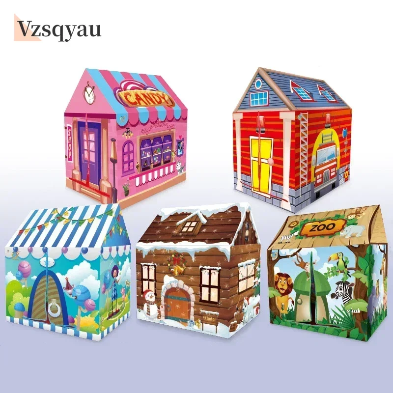 Kids Play House Game Tent Toys Dinosaur Pink Ice Cream Boy Girl Princess Castle Portable Indoor Outdoor Children Play Tent House