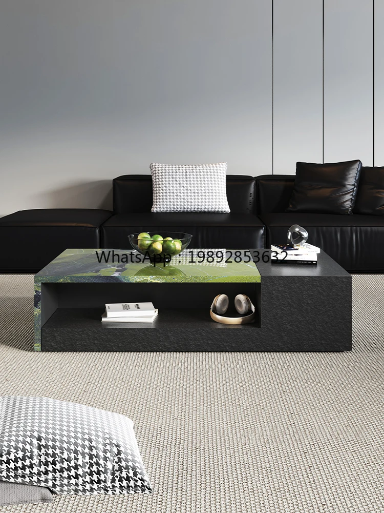 

LYY Full Rock Slab Coffee Table Tea Table Living Room TV Cabinet Combination High-end Small Coffee Table for Home Use