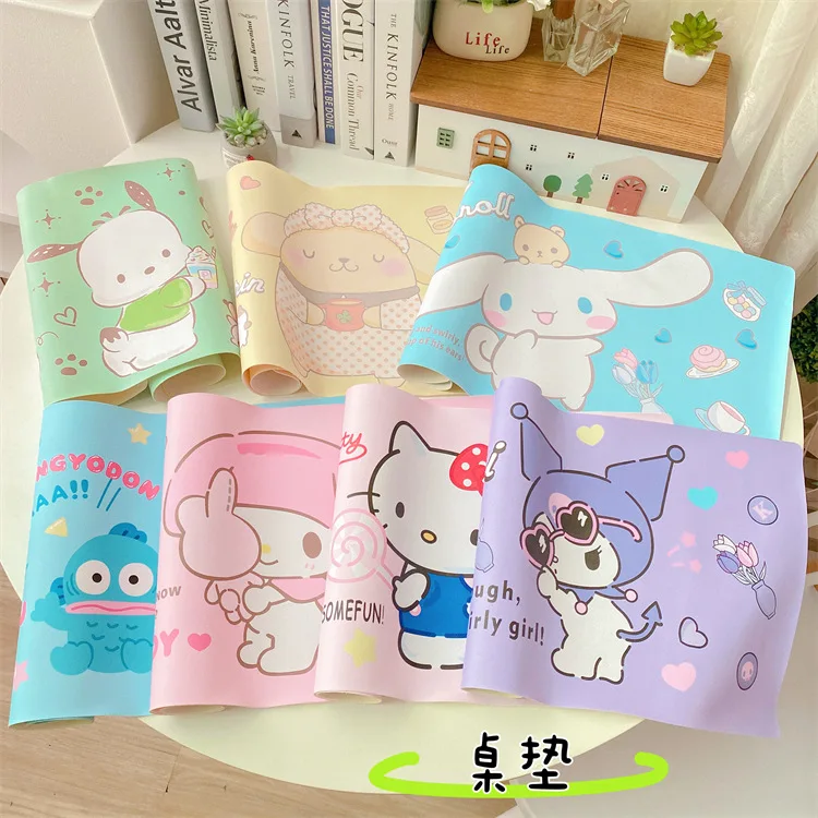 Kawaii Sanrio Placemat Cinnamoroll Anime Large Kuromi My Melody Table Mat Anti-fouling and Oil-proof Insulated Placemat Girly