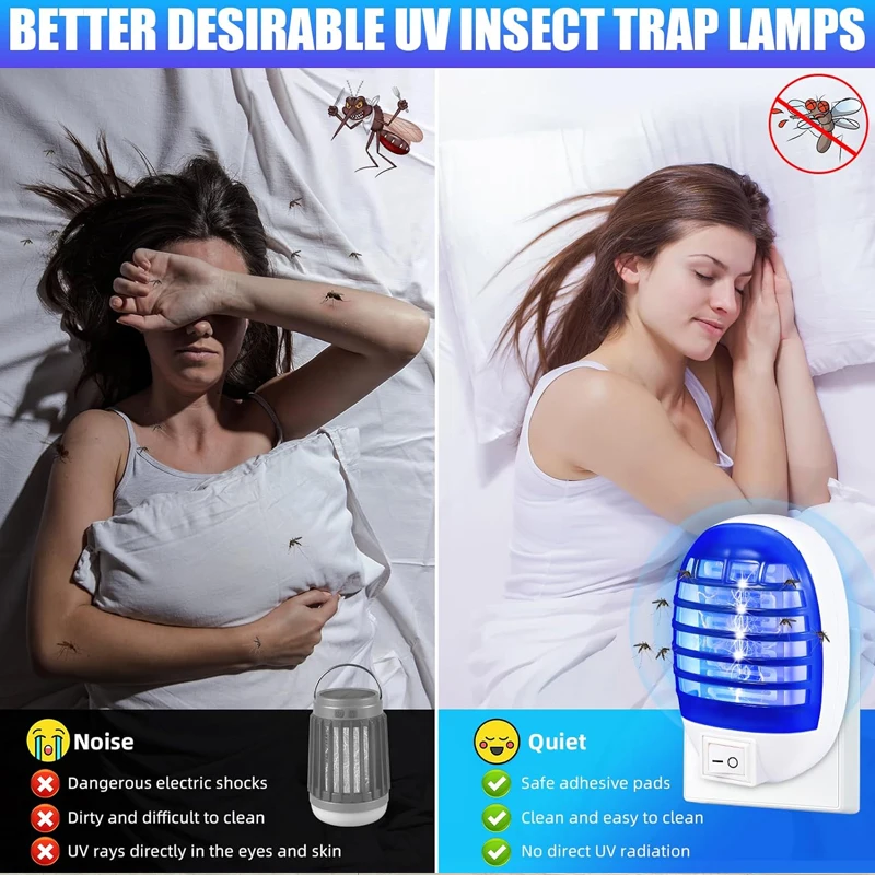 실내 LED 전기 파리채, 거실, 주방, 침실, 아기방, 사무실용 플러그인 모기 킬러 램프 썸네일 4