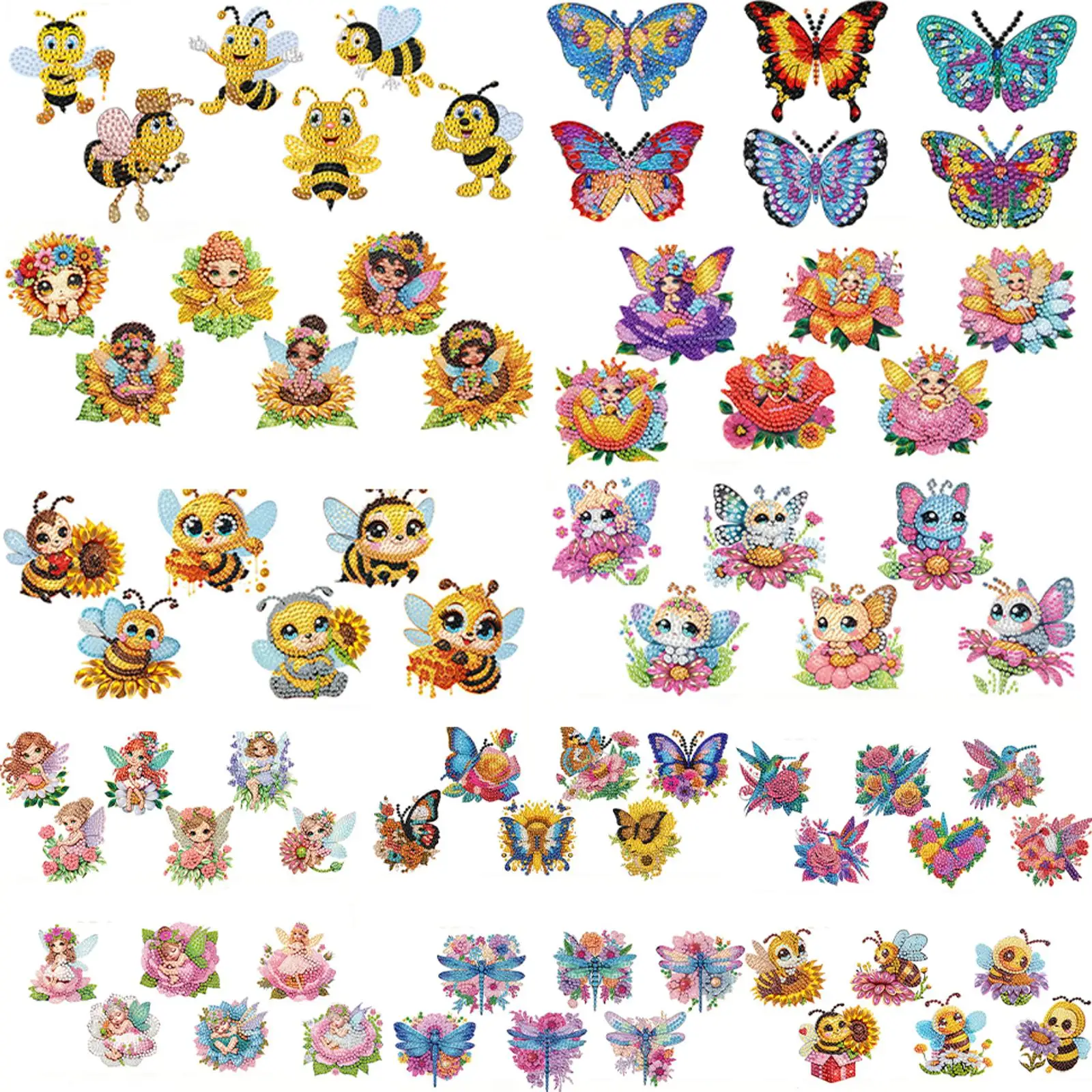 

6 шт., наборы для алмазной живописи «Пчела», наборы для рукоделия, алмазные художественные наборы, наборы для декора сада с бриллиантами для цветочного растения, горшок