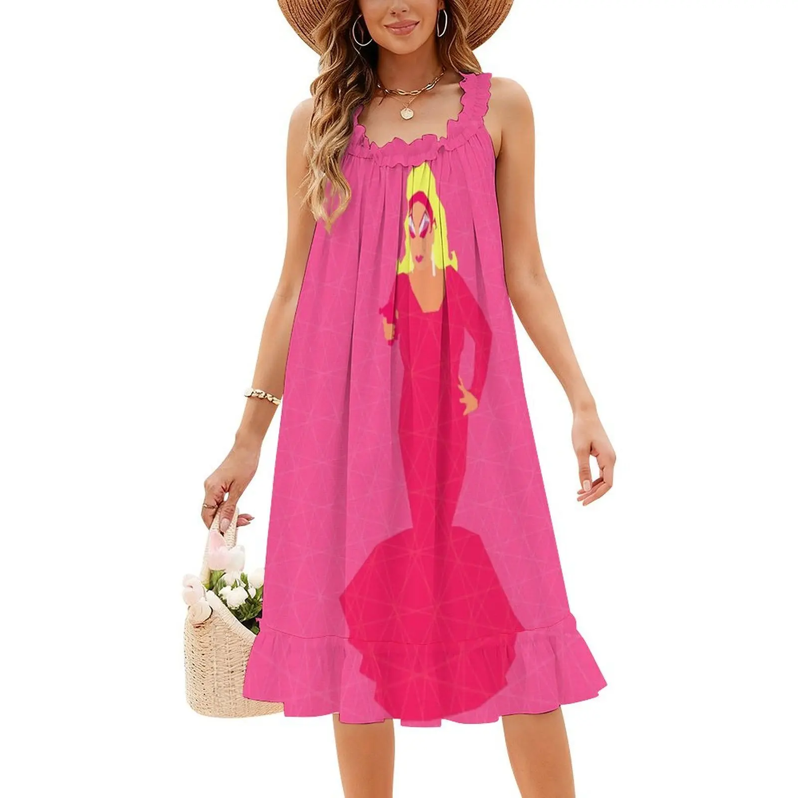 Goddelijke Flamingo Casual Jurk Vrouwen - usage example