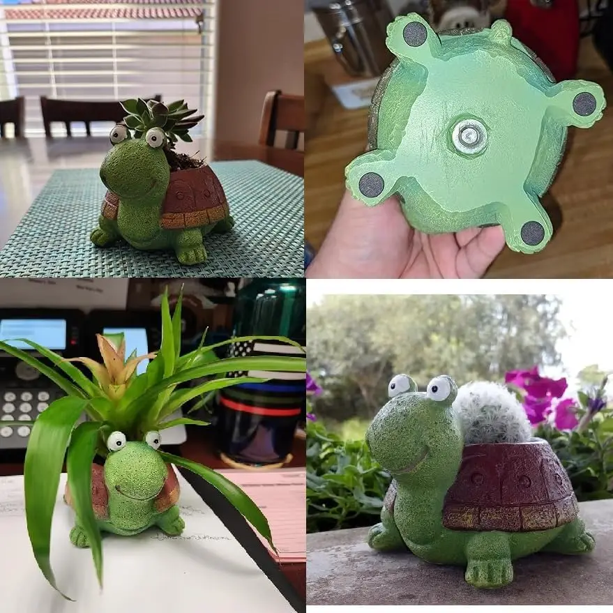 Cute Turtle Planter Succulent Bonsai Cactus Plant Pot Garden Gifts for Girls Flowerpot Home Decor Balcony Desk Mini Plant Holder