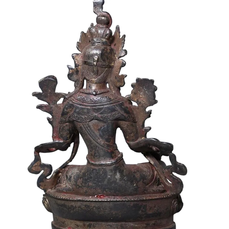 Bodhisattva Green Tara statue blessed Buddha Antique bronze Old Vajra Dharmaraja