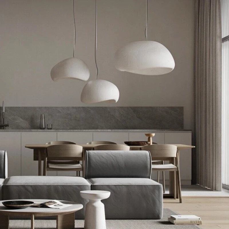 Nordic Minimalist Wabi Sabi Led Pendente Lights Living Sala de Jantar Decoração de Casa Lustre Quarto Bar Loft Luminária Pendurada