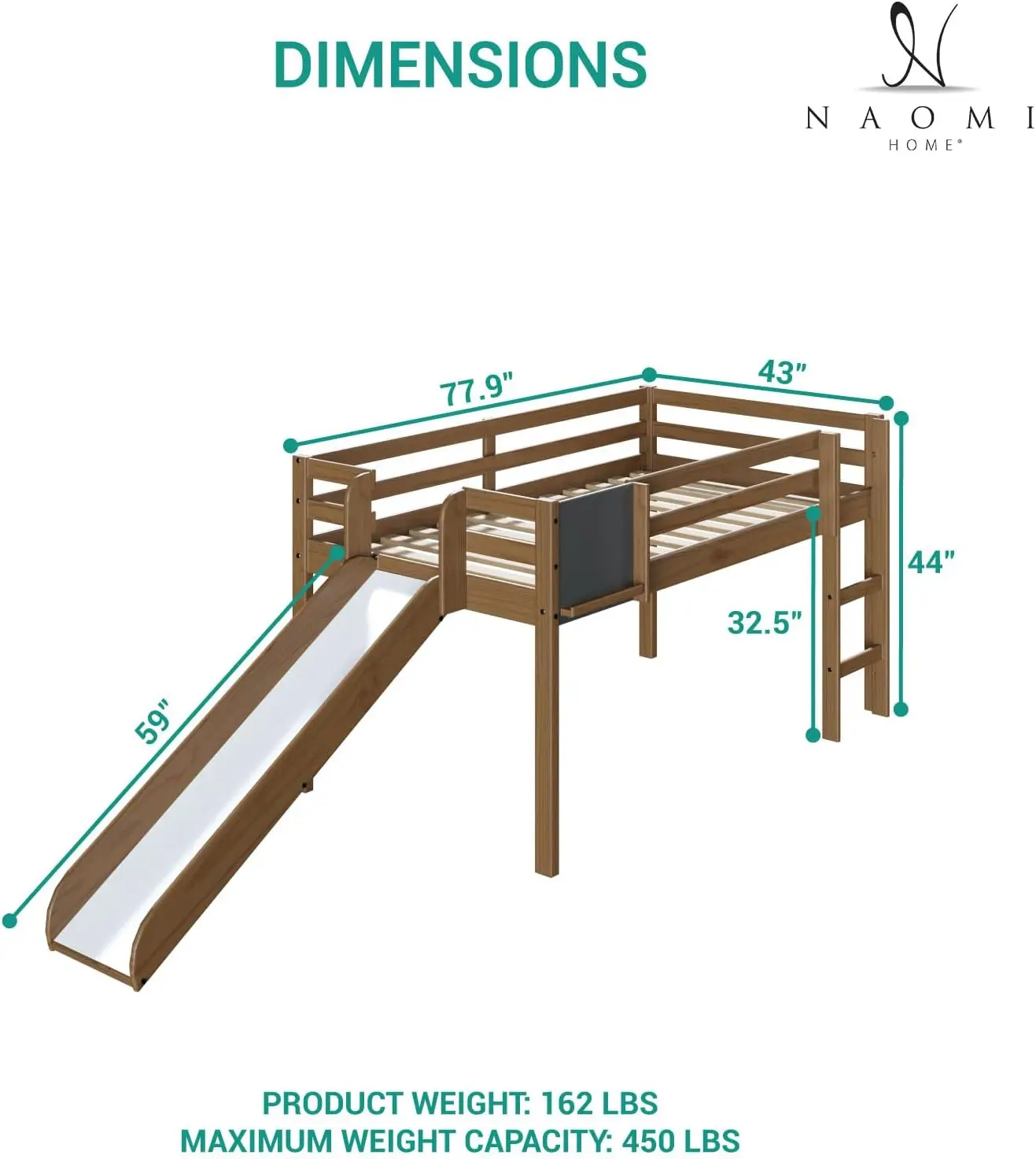 Home Kids   with Slide, Twin   with Slide, Toddler   with Slide,   Slide with Ladder, Chalkboard, Pi