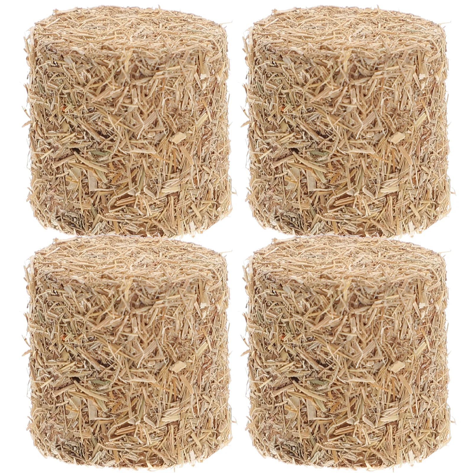 4 Pcs Mini Haystack Model Toy Home Decor Stackable Miniature Blocks Yard Scene of Grass