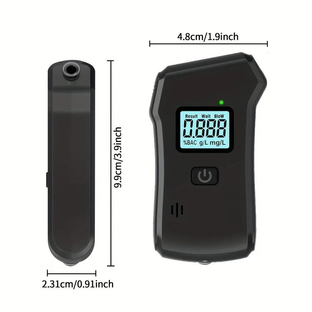 High Precision Enhanced Portable Professional Alcohol Tester, with Digital LCD Display with 5 Nozzles ( Not Battery Included)