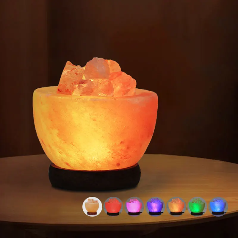 Himalayan Salt Lamp Crystal Salt Rock Lamp with Base LED Atmosphere Lamp Classic Table Light Home Bedroom Decoration