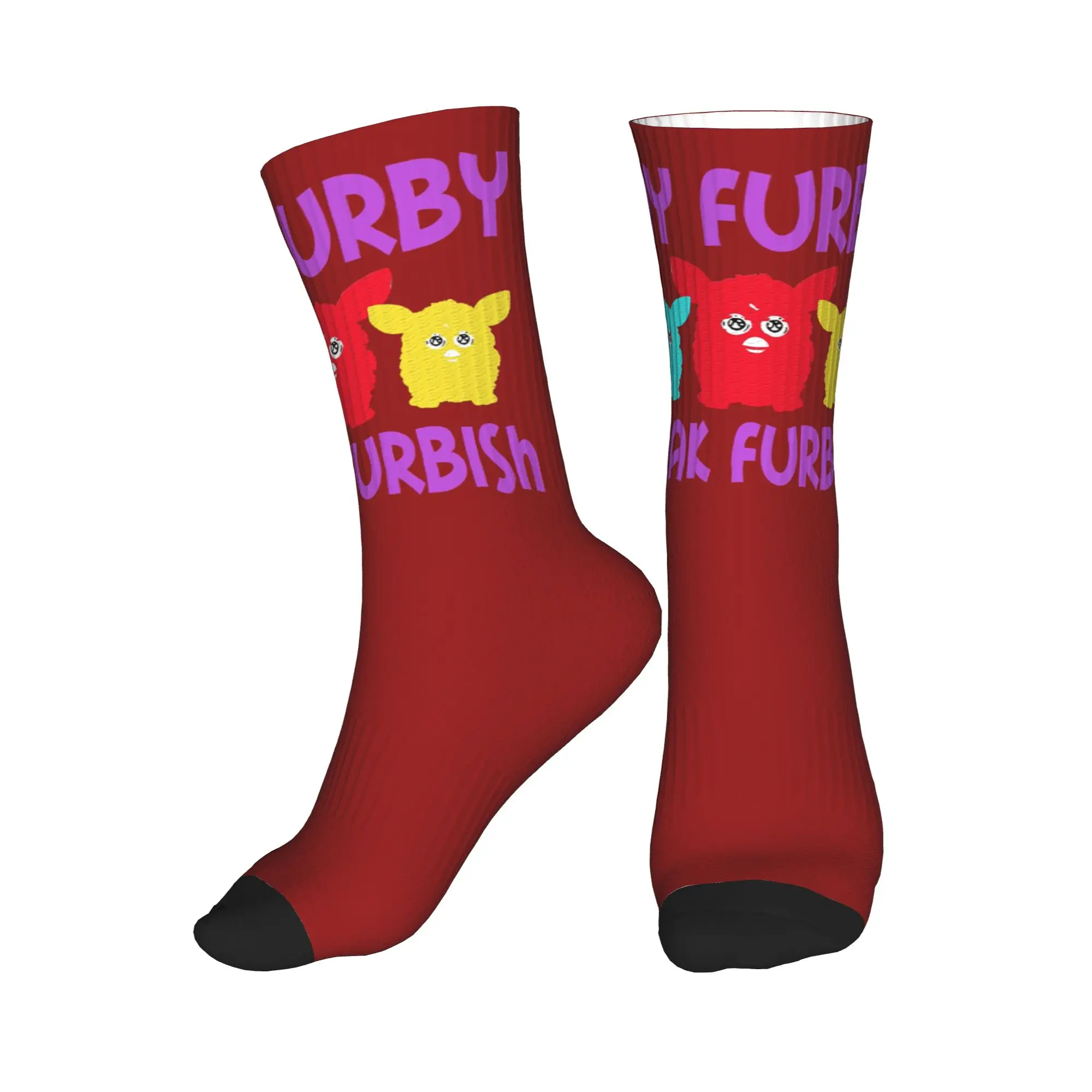 

All Seasons Nightmare Furby Cartoon Robot Toys Sport Middle Tube Socks Sweat Absorbing Crew Socks Stockings for Men Women