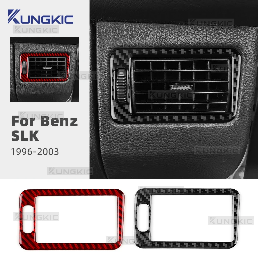 Real Soft Carbon Fiber For Mercedes Benz SLK R170 1996 1997 1998 1999 2000 2001 2002 2003 Passenger Air Vent Frame Trim Sticker